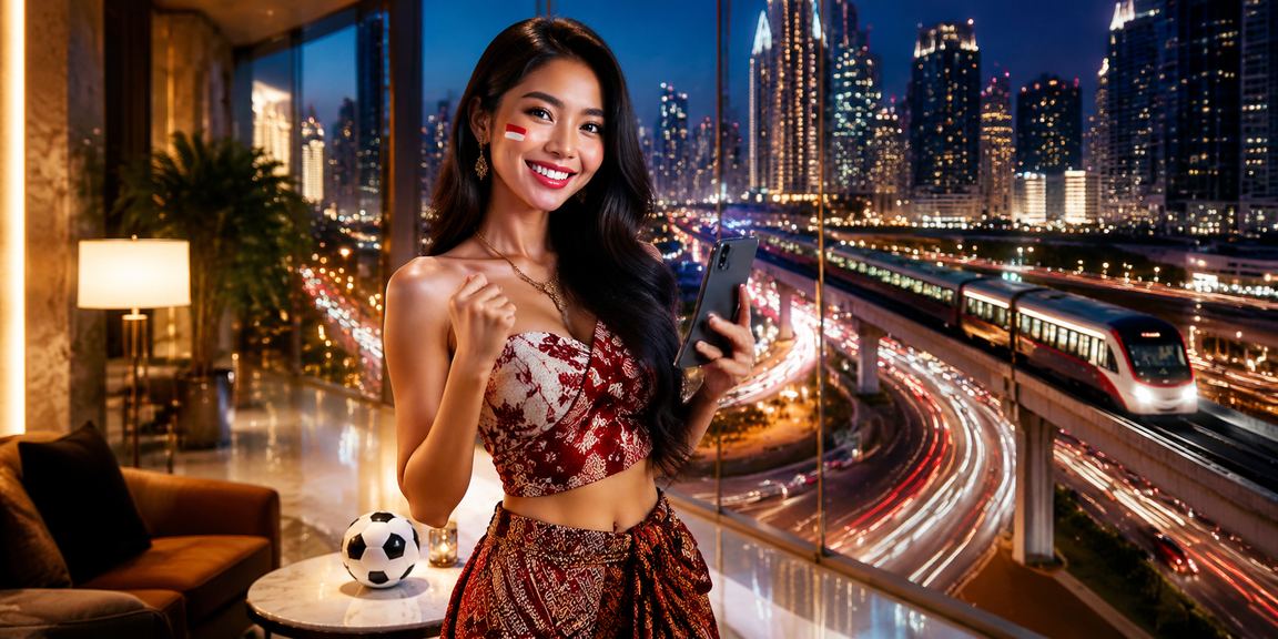 Model Vietnam memegang ponsel sambil melihat odds taruhan olahraga